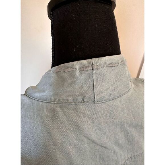 Chicho’s Light Wash Drape Vest Jacket with Side Pockets Size 3 - Picture 7 of 8